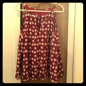 Lane Bryant 22 ruffled burgundy camisole